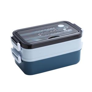 All In One 2 Layers Lunch Box Set with Utensils Stainless Steel Container for Older Kids