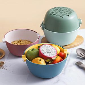 Colanders Bowl Food Strainer Set Plastic Drain Basket for Dishes Vegetable