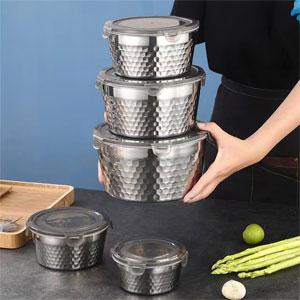Food Containers for Pantry Kitchen Stainless Steel Storage Jars