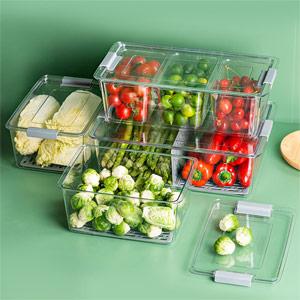 Food Containers with Dividers PET Refrigerator Organizers Storage Box