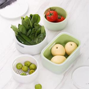 Food Containers with Drainage Lids Produce Keeper Fridge Storage Box