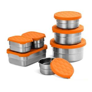 Fridge Organizers Produce Saver Stainless Steel Food Containers with Silicone Lids