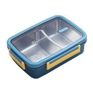Insulated Plastic Lunch Box with Stainless Steel Containers 2 Compartments Microwave Safe Leak Proof Bento Box