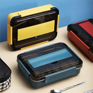 Lunch Box for Men with 3 and 4 Compartments Stainless Steel Lunch Containers with Utensils