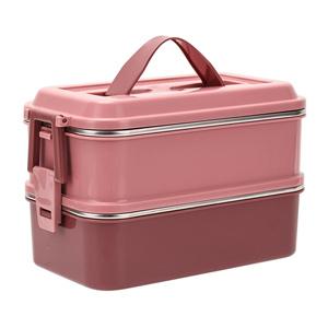 Insulated Thermal Lunch Box with 2 Stainless Steel Containers Portable for Adults