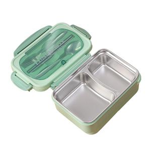 Lunch Box with Compartments Stainless Steel Containers with Utensils for Adults