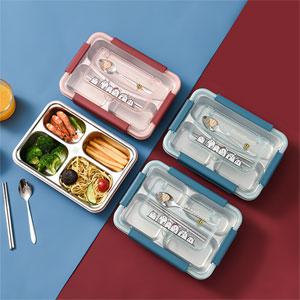 Lunch Containers for Hot Food 3 & 4 Compartments Stainless Steel Lunch Box for Kids