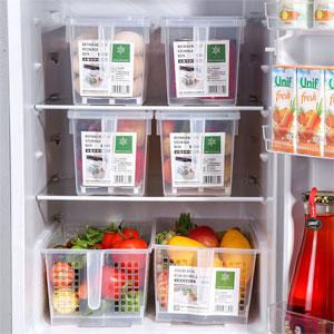 Organizer Bins with Lids Handles for Kitchen Storage Containers for Fridge