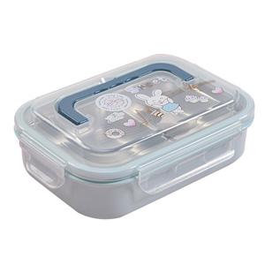 Plastic Bento Box for kids Microwave Safe Stainless Steel Lunch Container with 3 Compartments