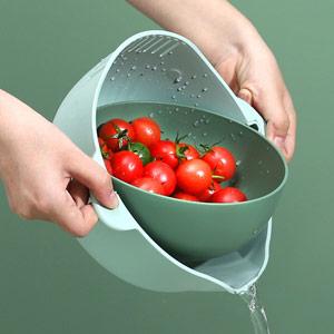 Plastic Colander Set with Bowl Kitchen Strainer Vegetable Washing Basket