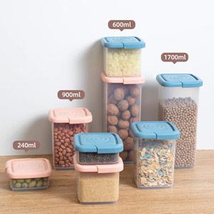 Plastic Food Storage Jars Set with Lids Organizer Containers for Fridge
