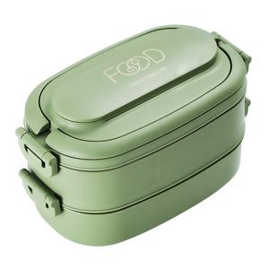 Plastic Lunch Box Container Set 2 compartments with Bag and Utensils