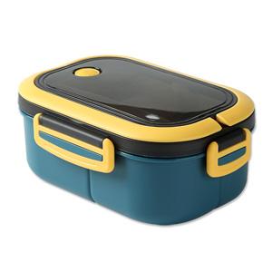 Plastic Portable Bento Lunch Box with Compartments for Kids School Microwave Safe