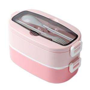 Portable Stainless Steel Lunch Box Set with Containers for Adults Microwave Safe Plastic Bento Box