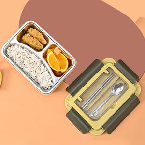 Stainless Steel Lunch Box Containers with Compartments for Men with Utensils Leak Proof