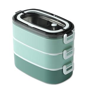 Stainless Steel Lunch Container Set for Hot Food Microwave Safe Adults Plastic Bento Box